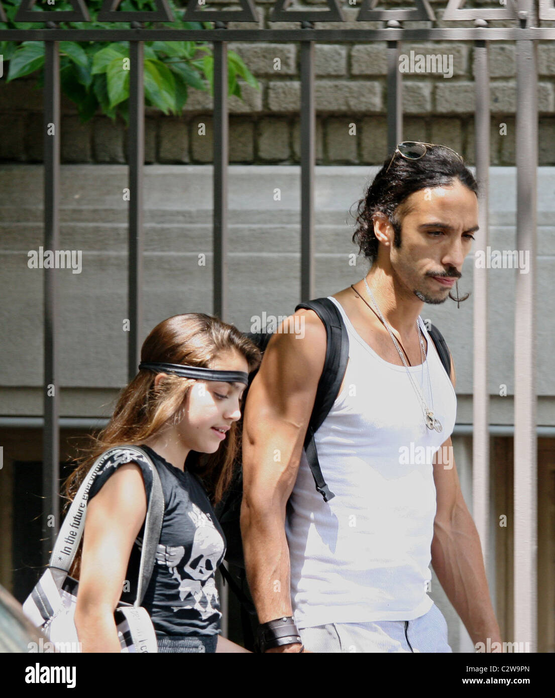 Lourdes Leon and her father Carlos Leon leaving Madonna's apartment New York City, USA - 15.07.08 Ray Stock Photo