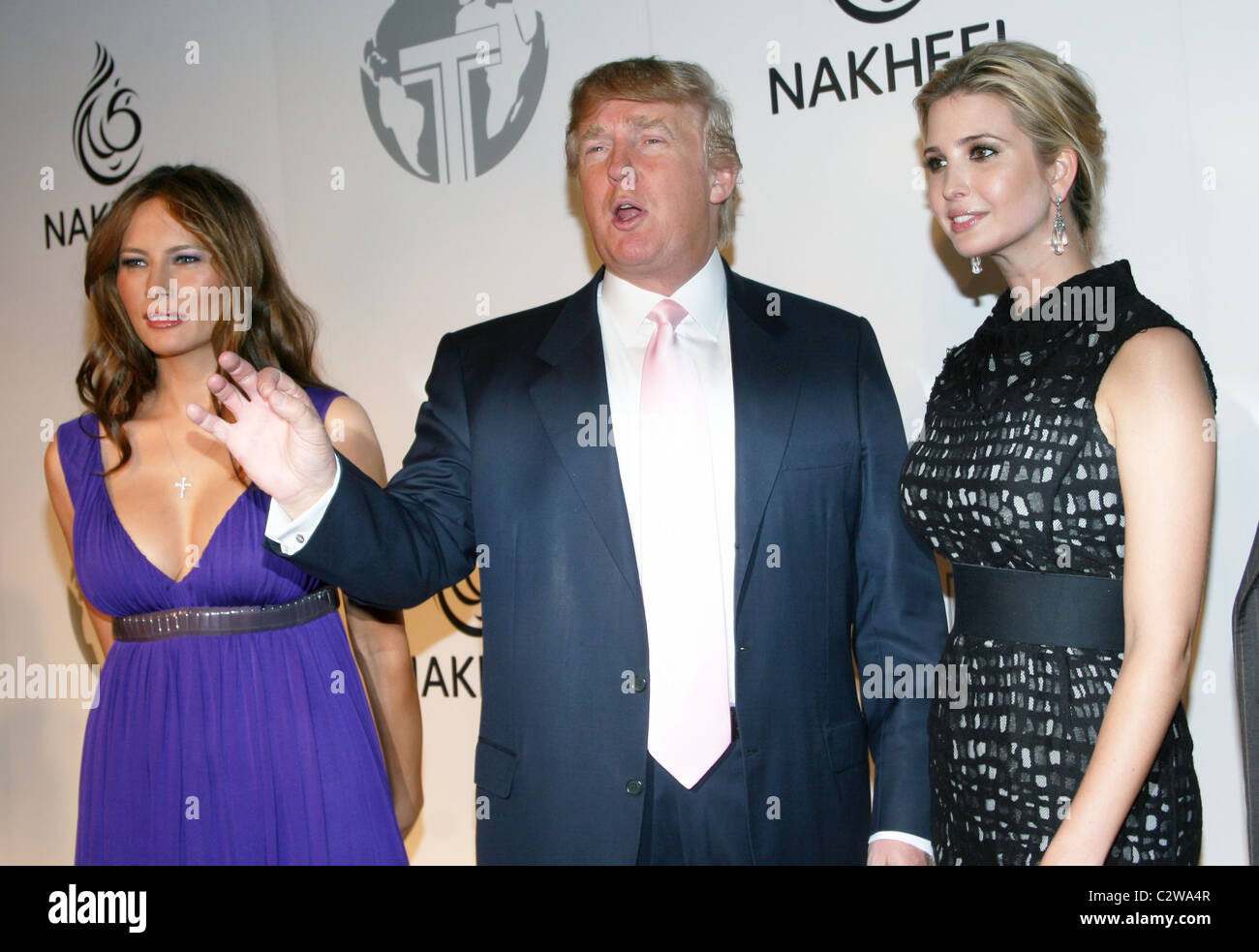 Melania Trump, Donald Trump and Ivanka Trump Nakheel Launches Trump  International Hotel and Tower Dubai at The Park Avenue Stock Photo - Alamy