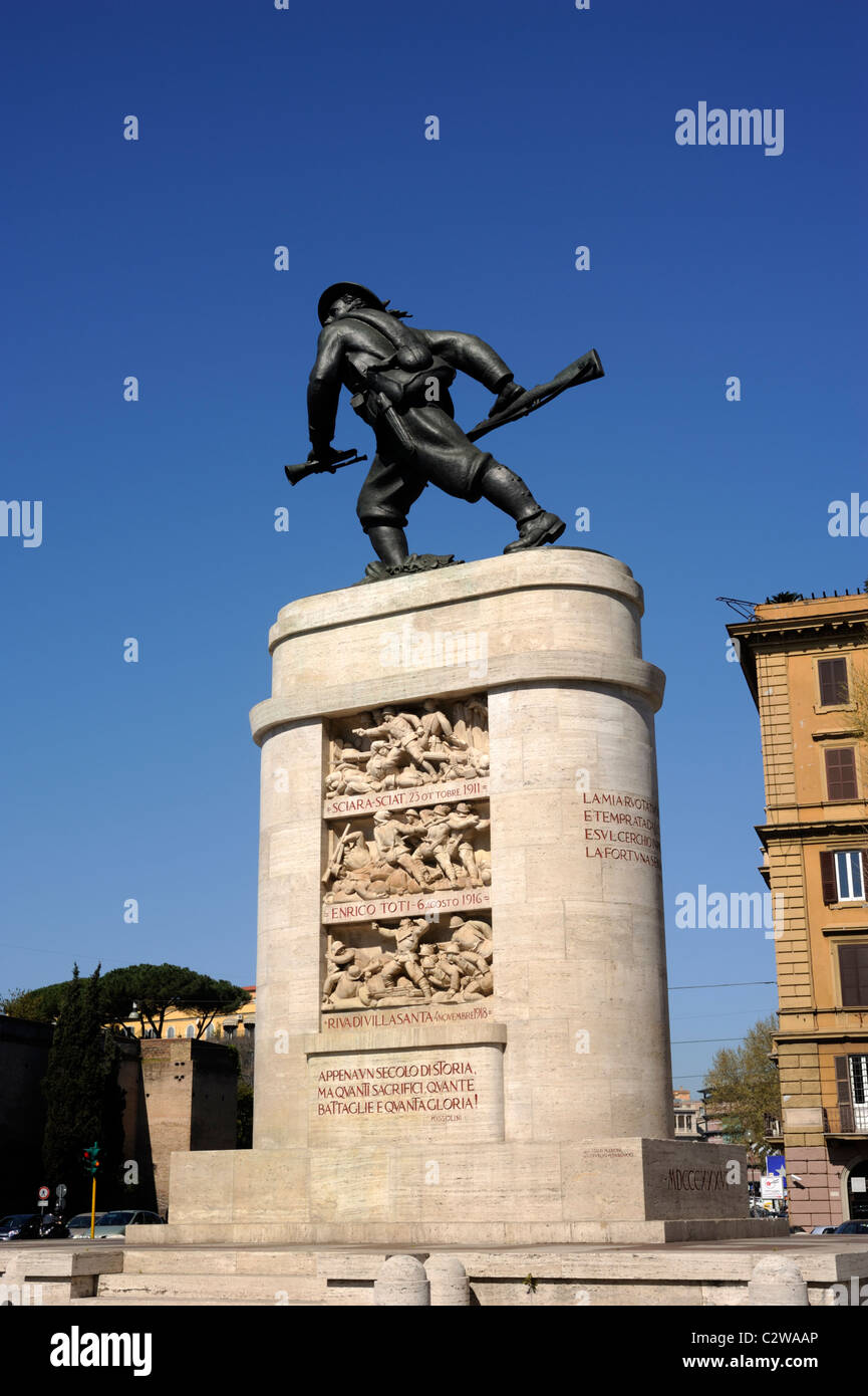 italy, rome, porta pia, bersaglieri monument Stock Photo