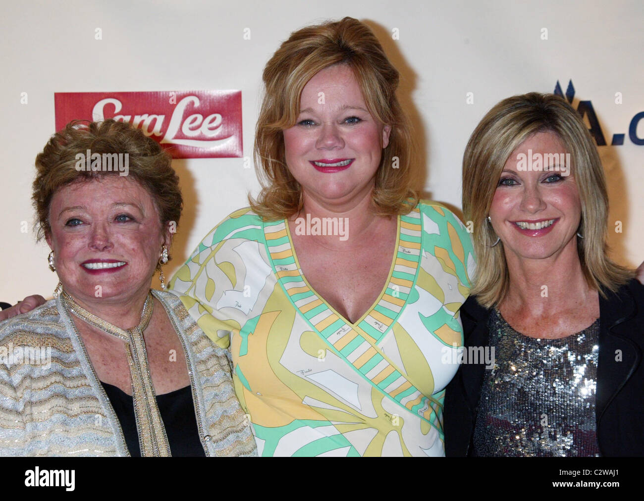 Rue McClanahan, Caroline Rhea and Olivia Newton-John World Premiere of 'Sordid Lives: The Series' at the New World Stages New Stock Photo