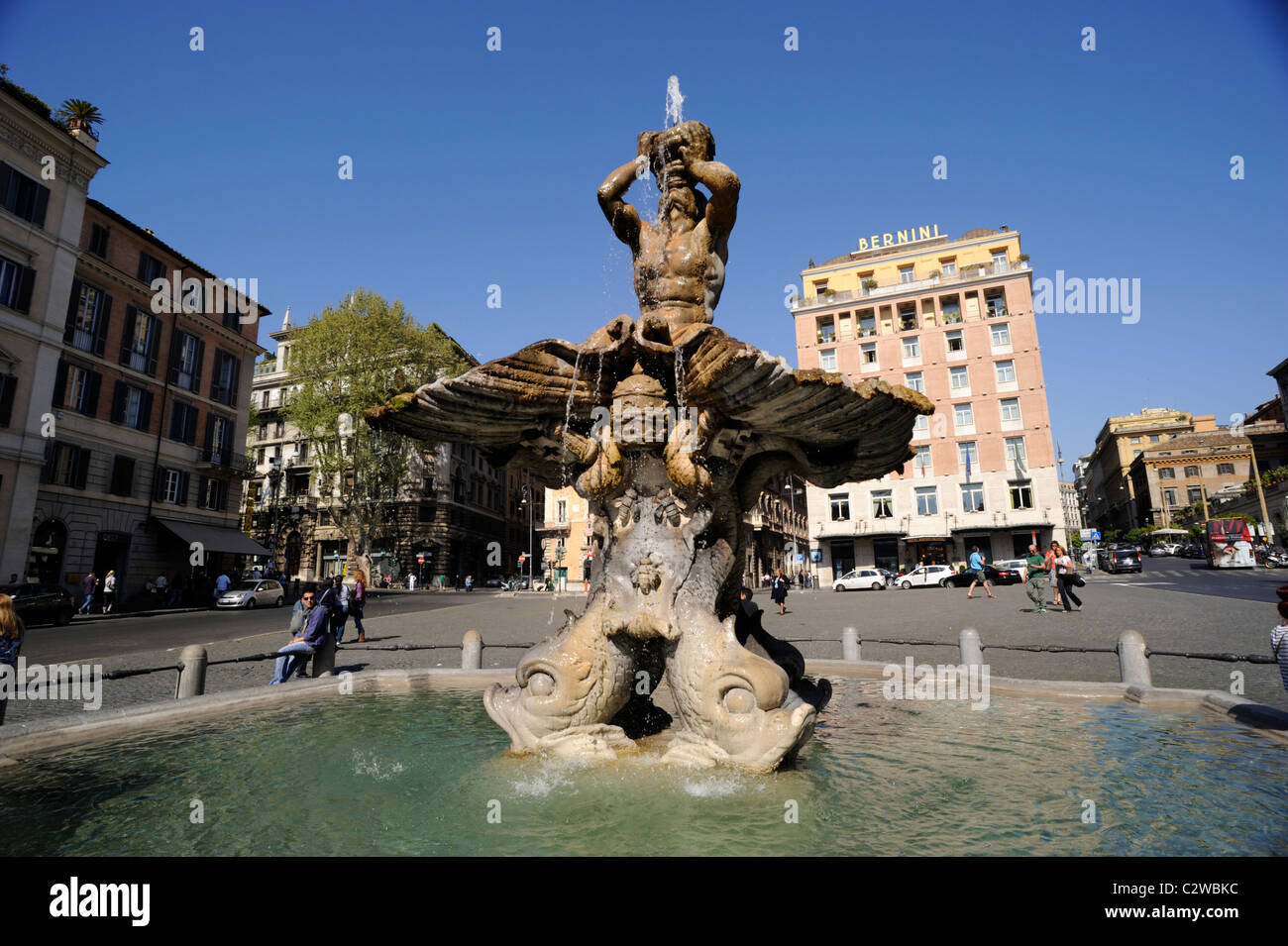 Italy, Rome, Piazza Barberini, Triton fountain Stock Photo