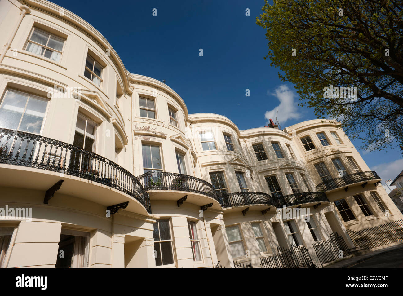 Regency architecture in Brighton, East Sussex. Stock Photo