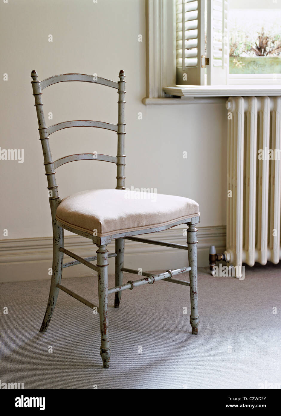 painted elegant wooden chair interior Stock Photo Alamy