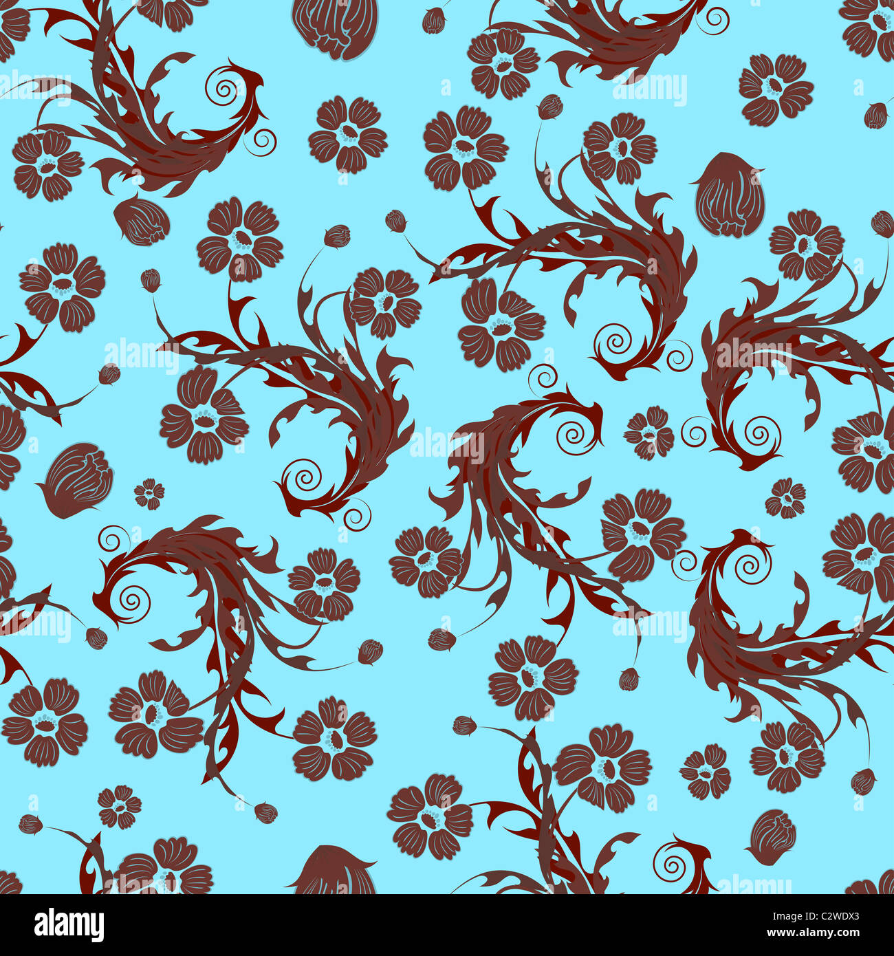 Seamless vector floral pattern Stock Photo - Alamy