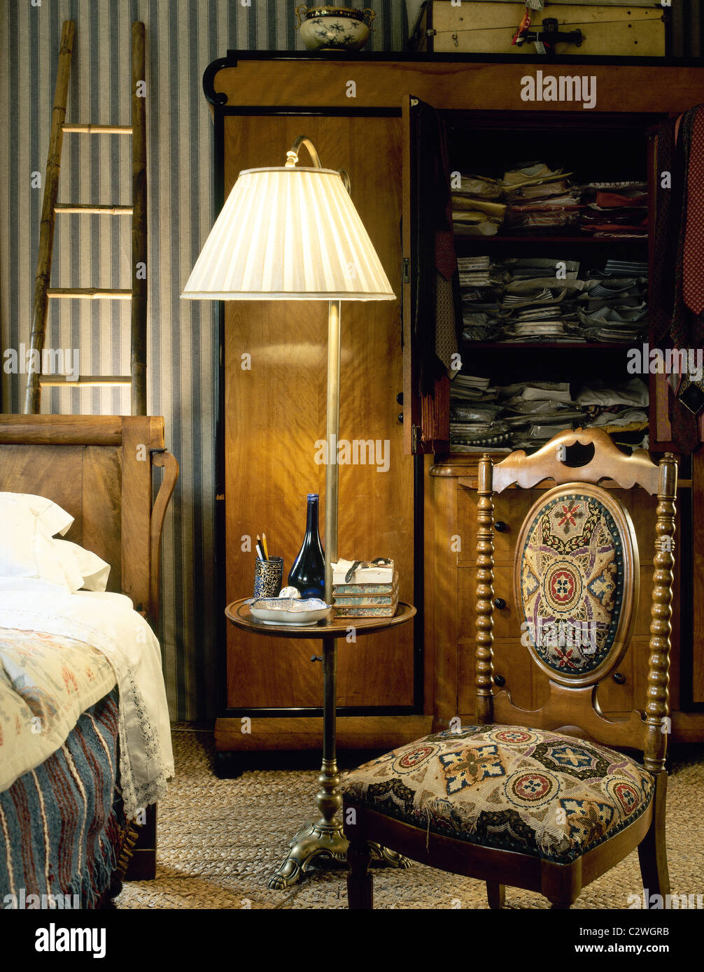 Stylish Mans Bedroom Natural Colors Stock Photo 36212047