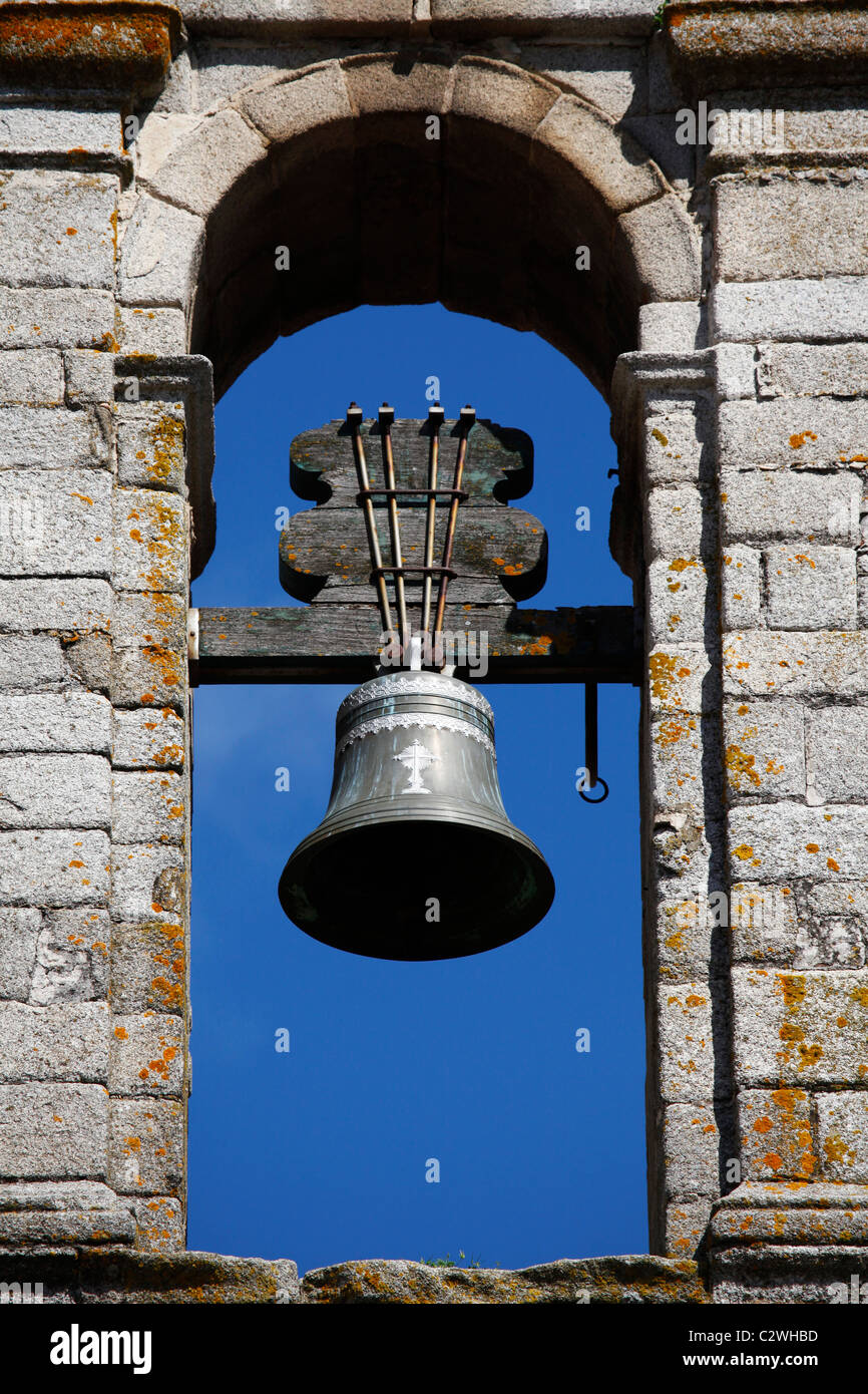 The bell tower of the Church of Our Lady of Grace (Igreja Nossa Senhora da Graca) in Evora, Portugal. Stock Photo