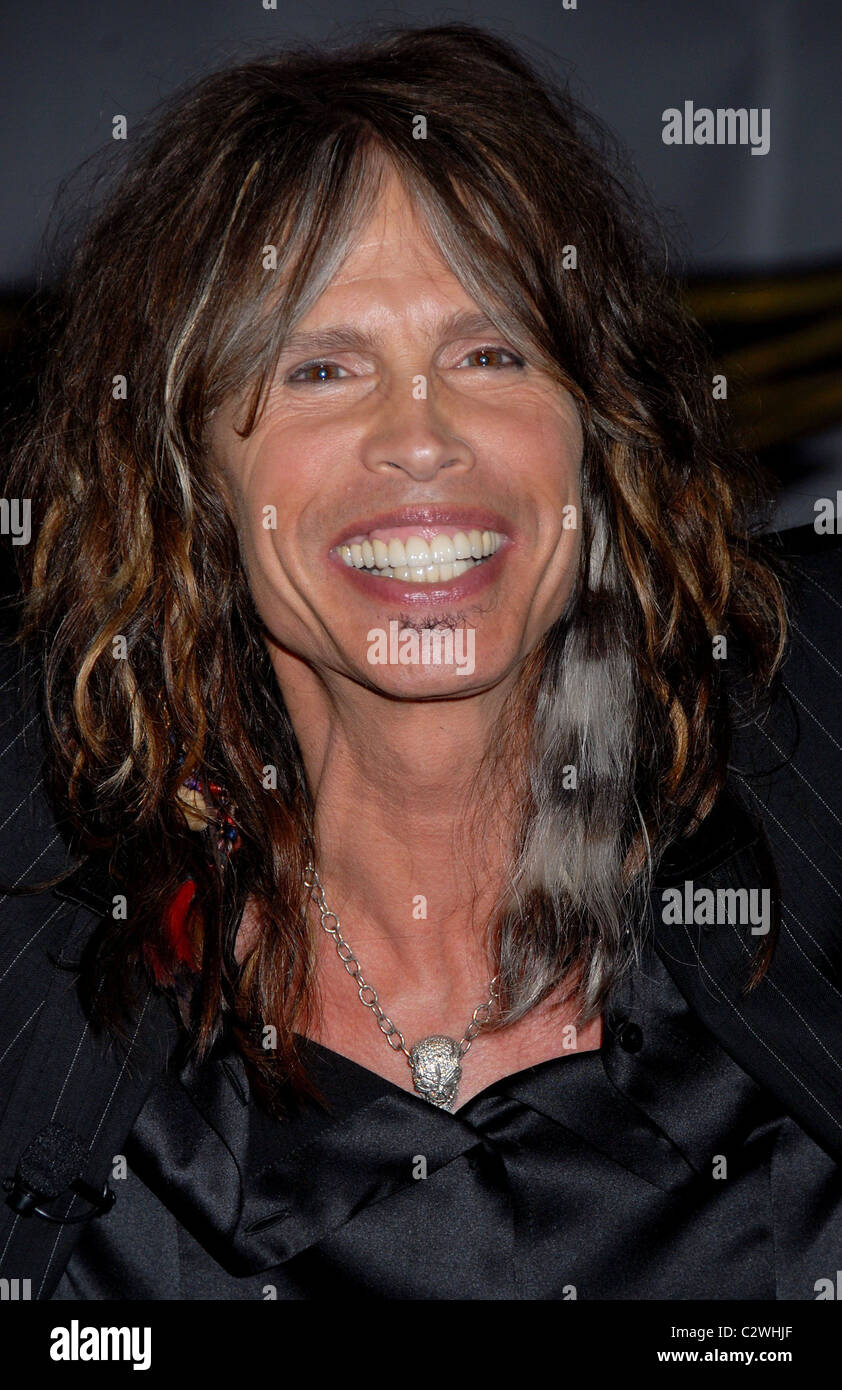 Steven Tyler Aerosmith launch the new video game 'Guitar Hero: Aerosmith' at Hard Rock cafe New York City, USA - 27.06.08 Stock Photo