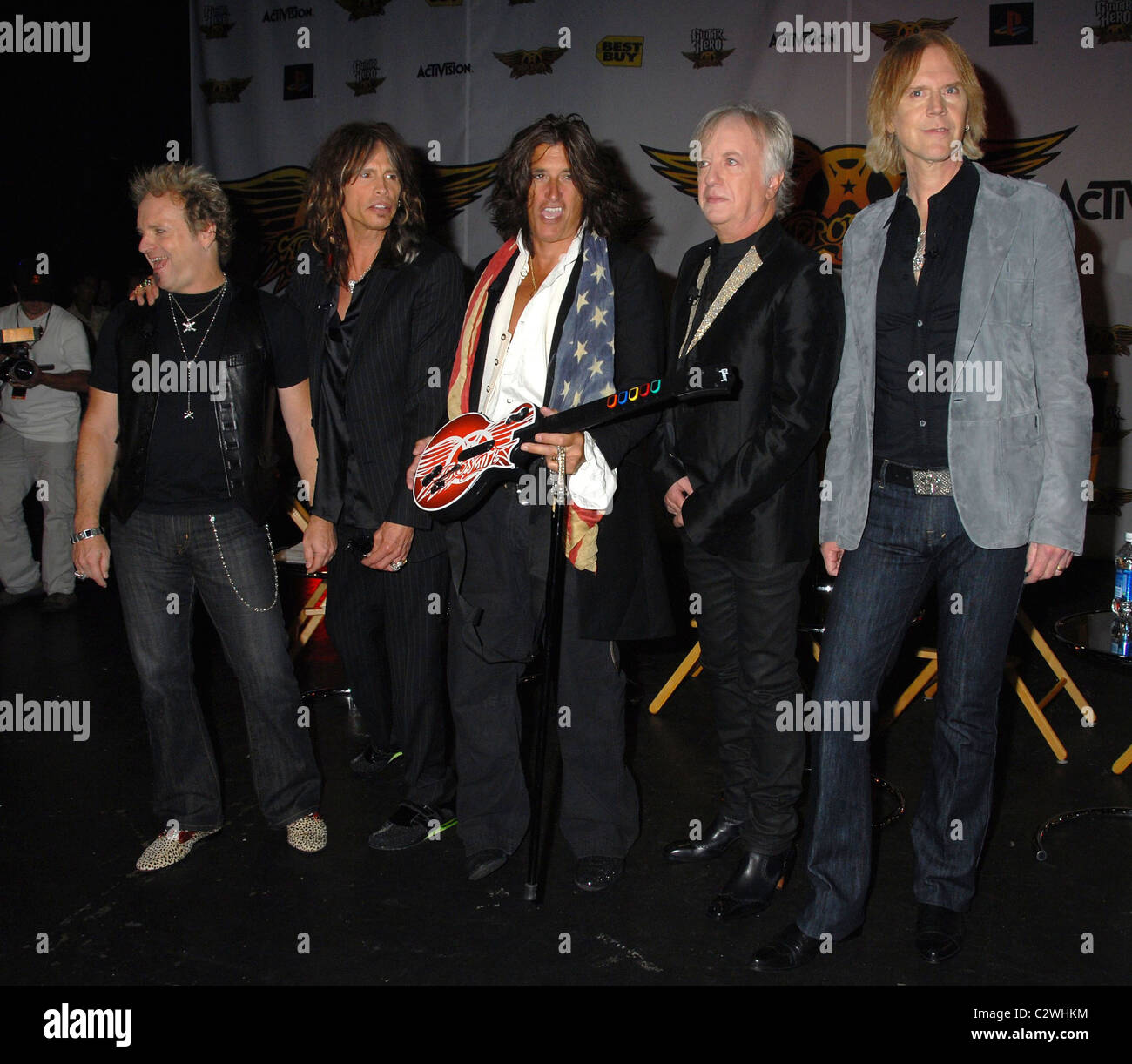 Aerosmith launch the new video game 'Guitar Hero: Aerosmith' at Hard Rock cafe New York City, USA - 27.06.08 Patricia Schlein/ Stock Photo