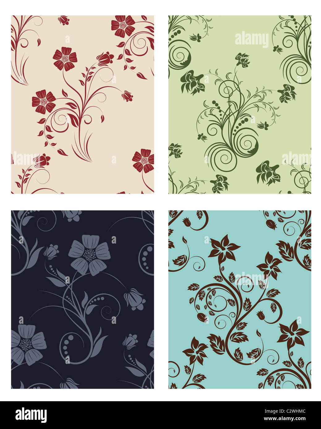 Seamless vector floral pattern Stock Photo - Alamy