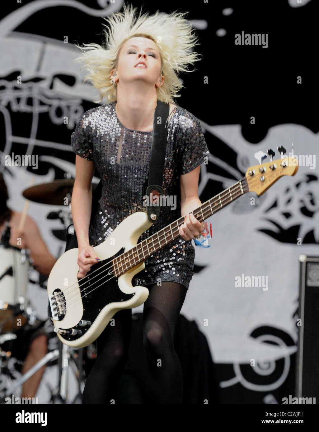 Charlotte Cooper of The Subways Glastonbury Festival Day One Somerset
