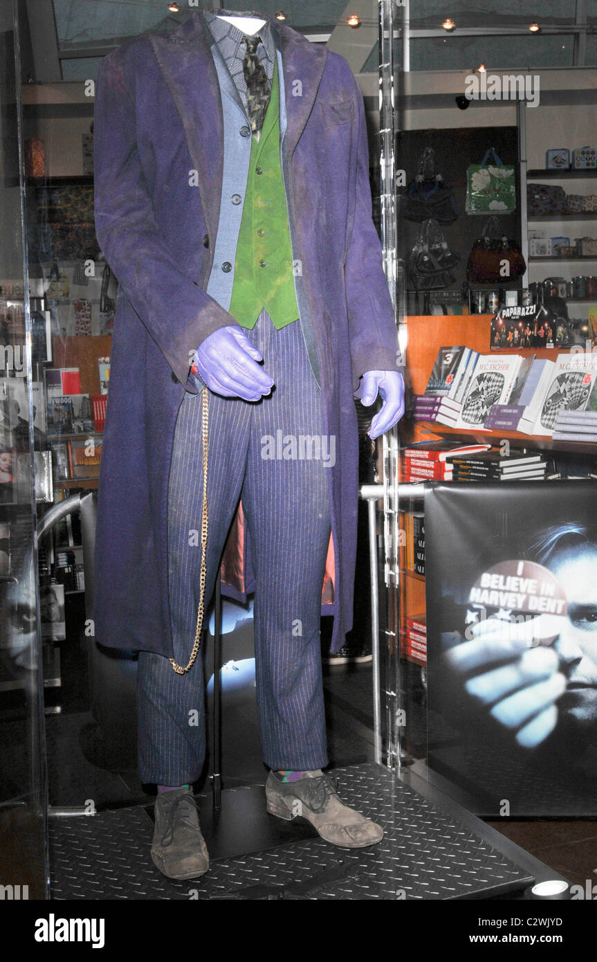 Original Joker Costume worn by the late Heath Ledger displayed inside the  Arclight Theater Los Angeles, California  Stock Photo - Alamy