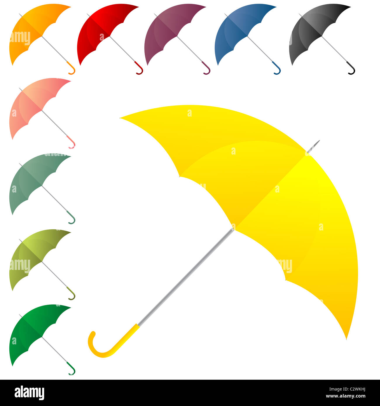 Umbrella collection Stock Photo