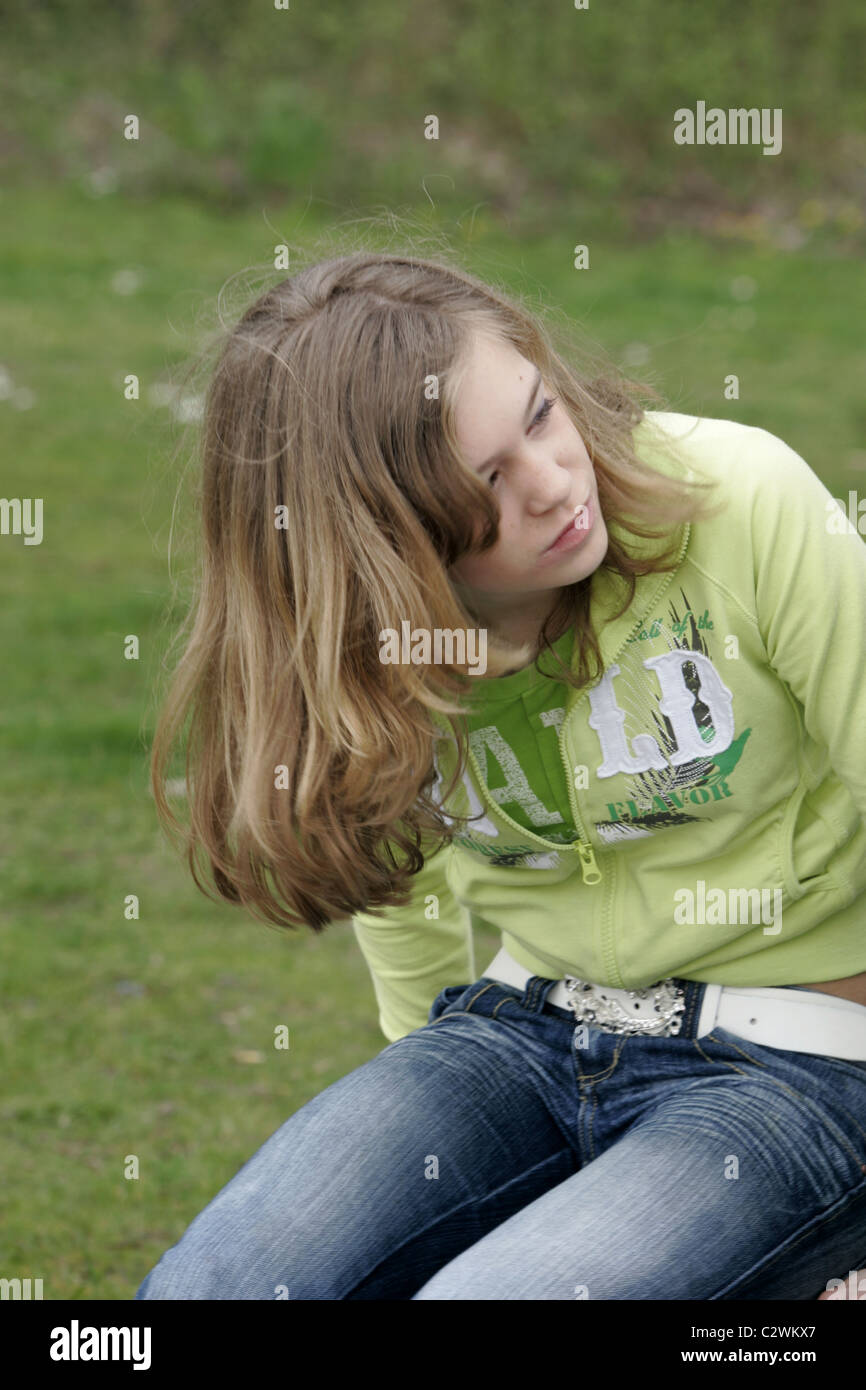 Moody teenager in front outside hi-res stock photography and images - Alamy
