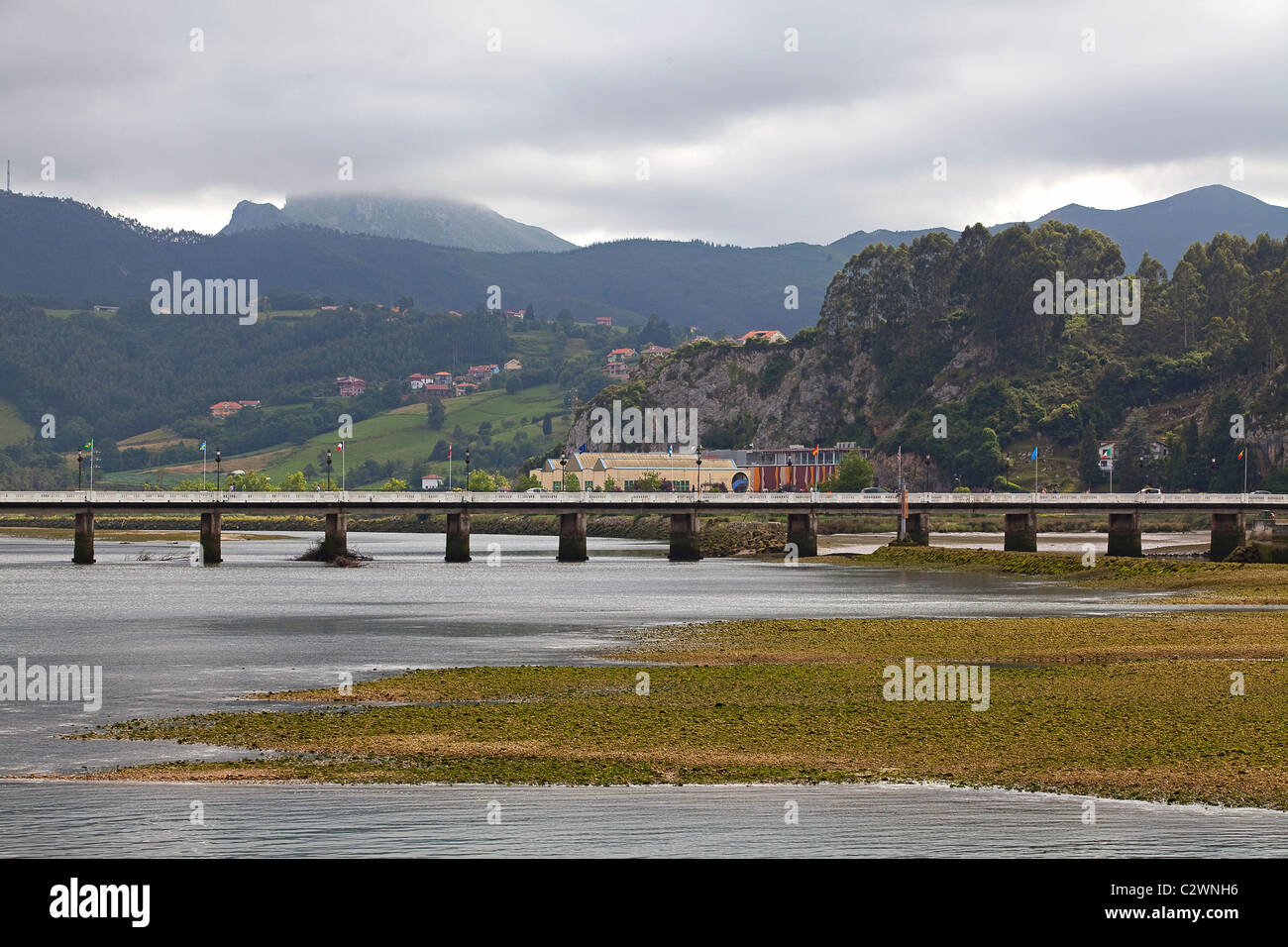Bridge over the River Sella, Ribadesella, Asturias. Stock Photo