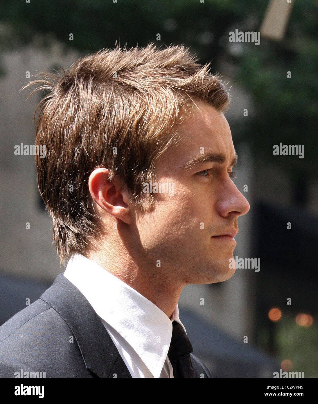 Robert Buckley on the set of his show 'Lipstick Jungle' filming a