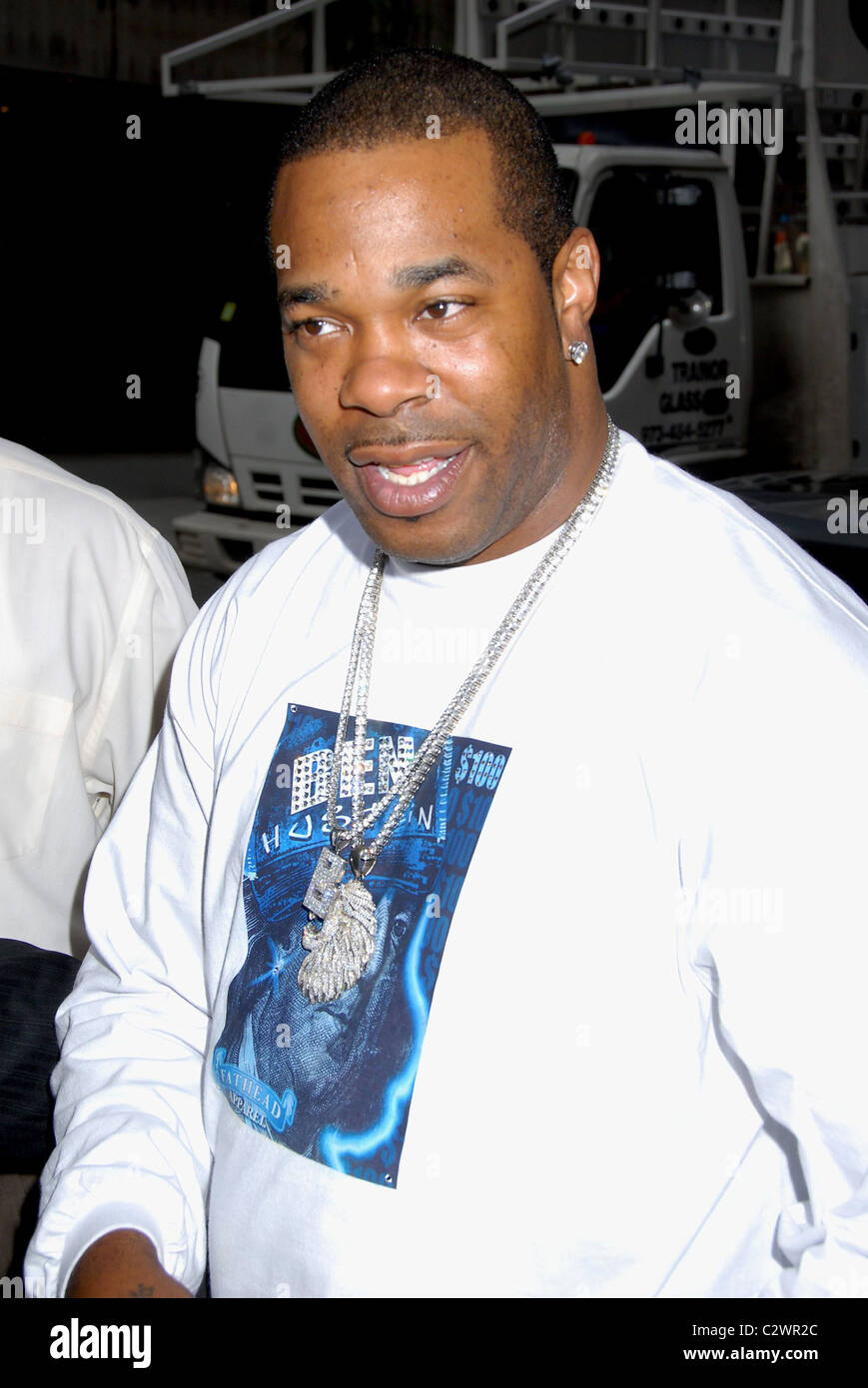 Busta Rhymes outside MTV TRL Studios in Times Square New York City, USA