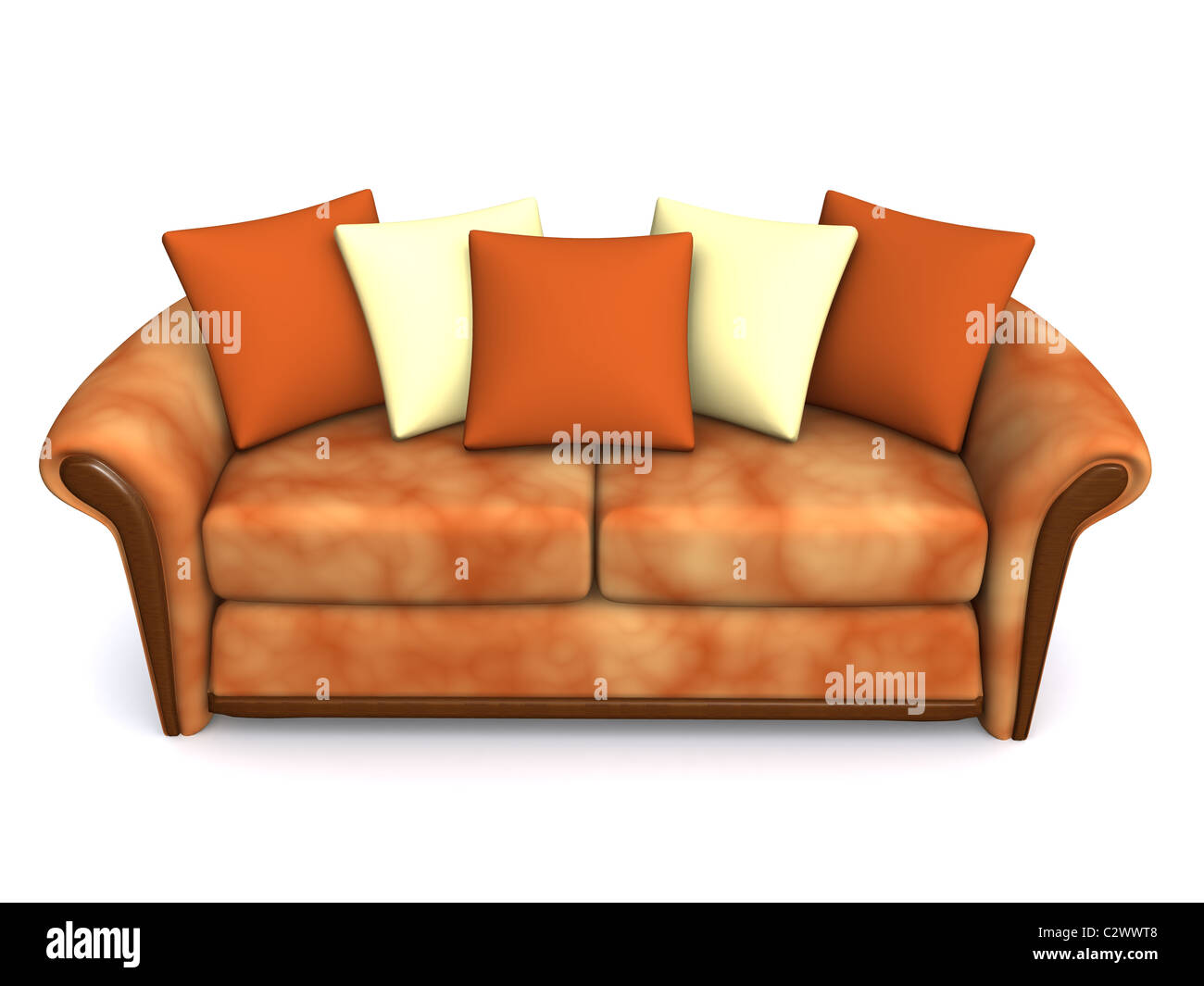 orange sofa Stock Photo