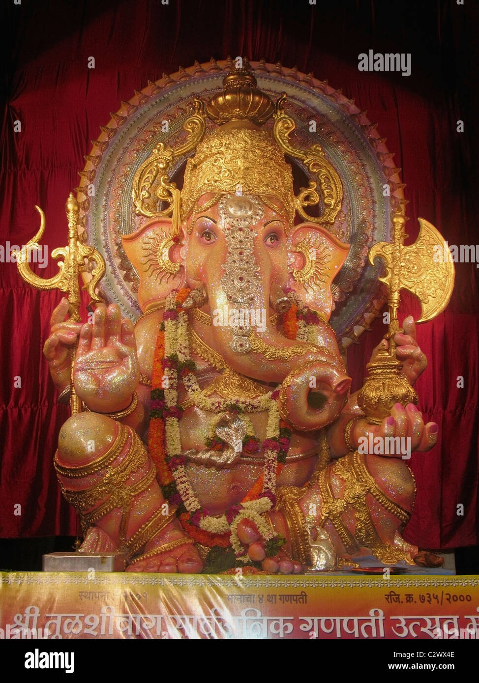 Decorated Idol Of Lord Ganesh At The Ganesh Festival Pune Maharashtra Decorated Idol Of Lord Ganesh At The Ganesh Festival Pune Maharashtra