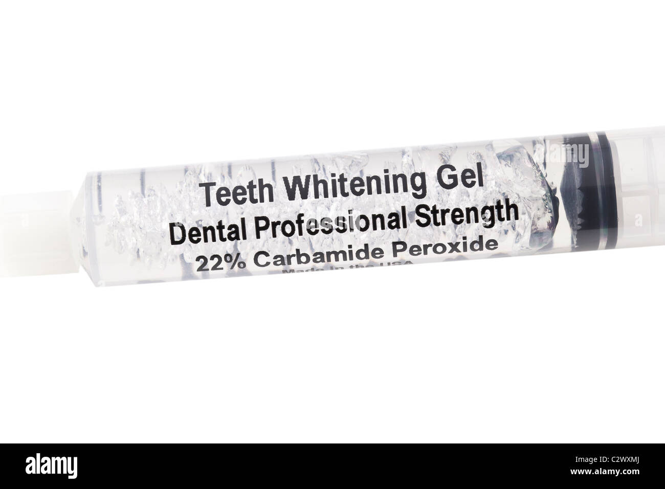 Teeth whitening gel syringe on a white background Stock Photo Alamy