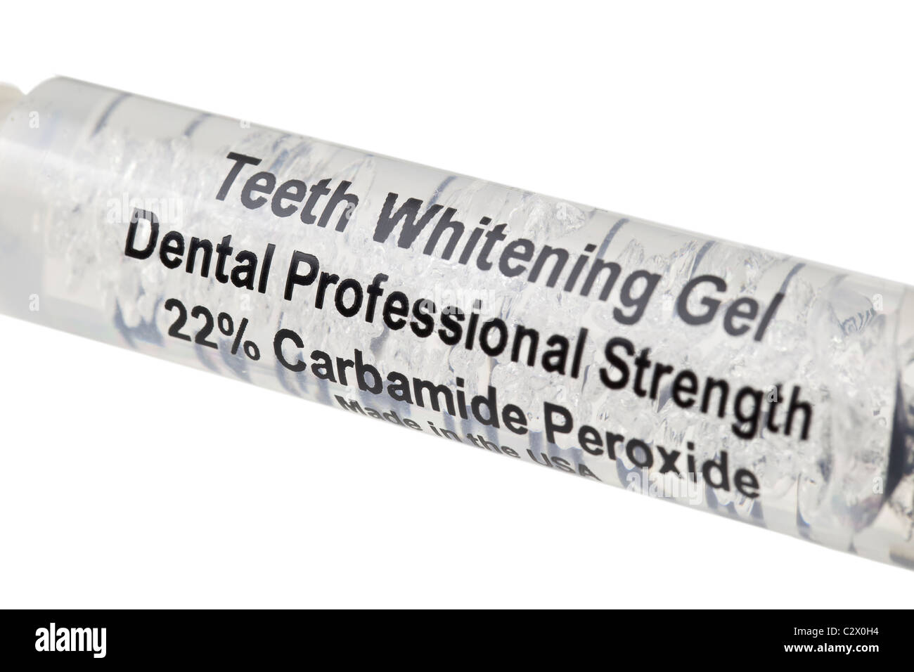 Teeth whitening gel syringe on a white background Stock Photo Alamy