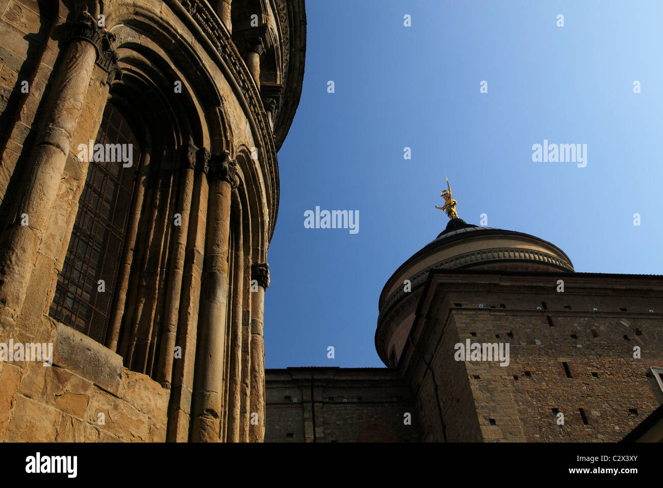 Italy, Lombardy, Bergamo Old town, Santa Maria Maggiore, View of the Apse Stock Photo