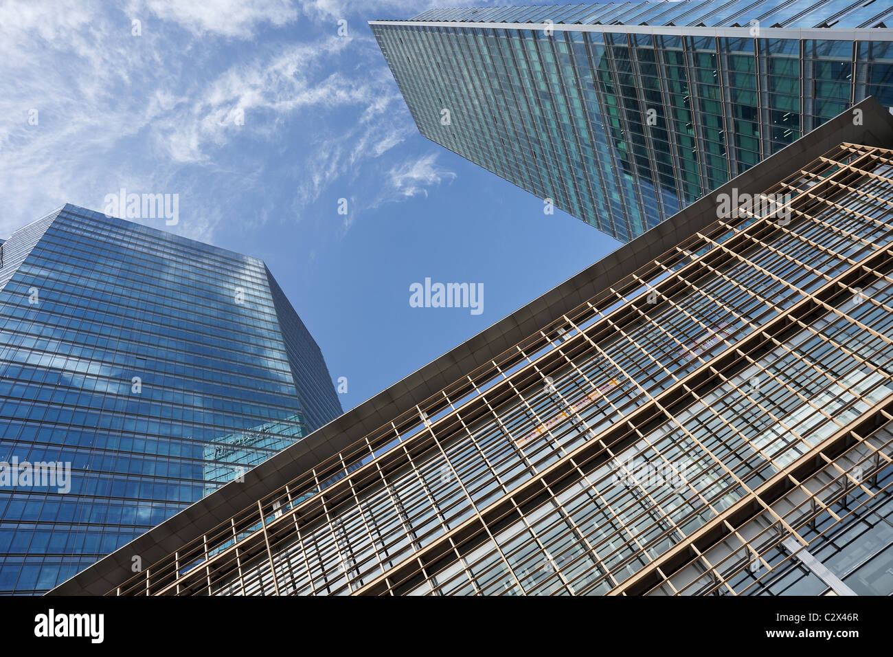 Modern architecture, skyscrapers with glass surface in Beijing central business district, Beijing, China Stock Photo