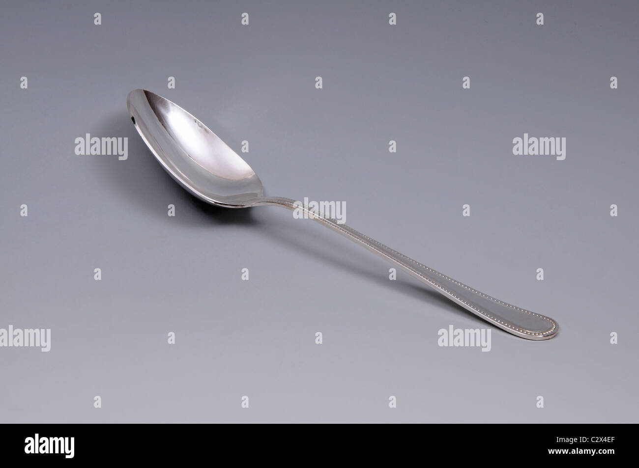 Silver plated teaspoon. Stock Photo