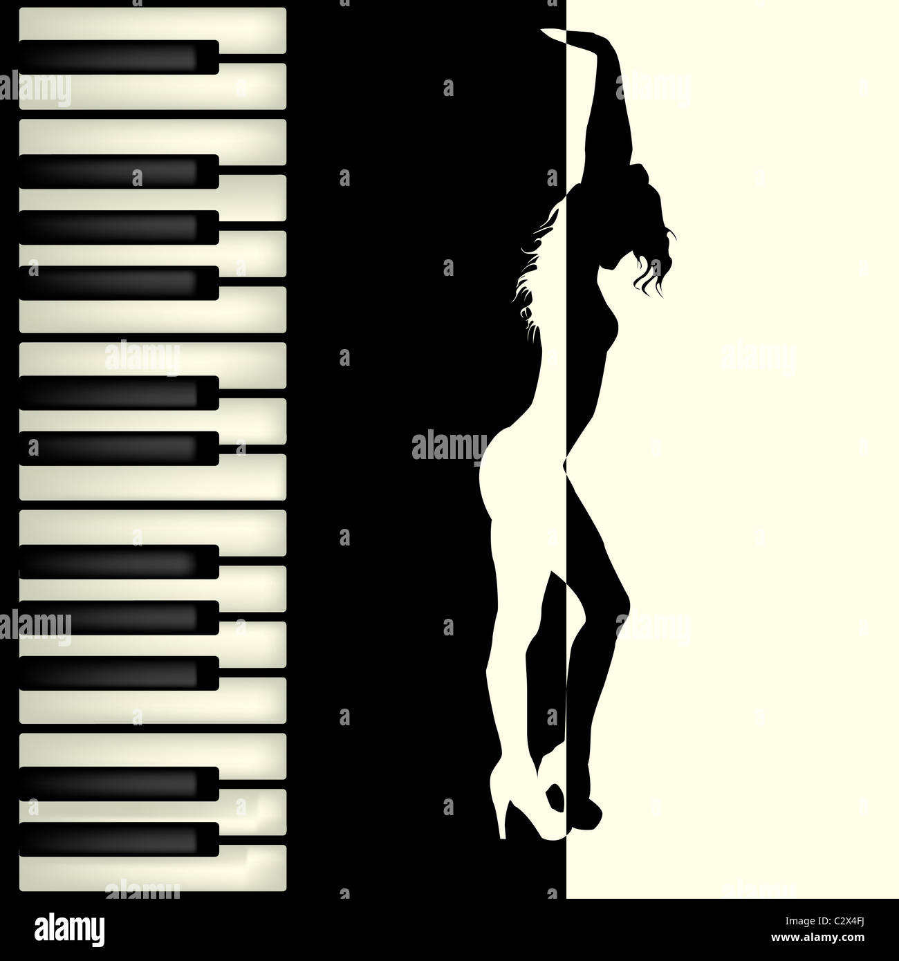 Piano bar brochure Stock Photo