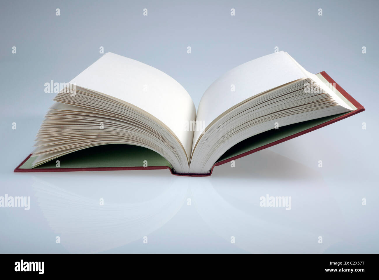 Open book with plain pages Stock Photo