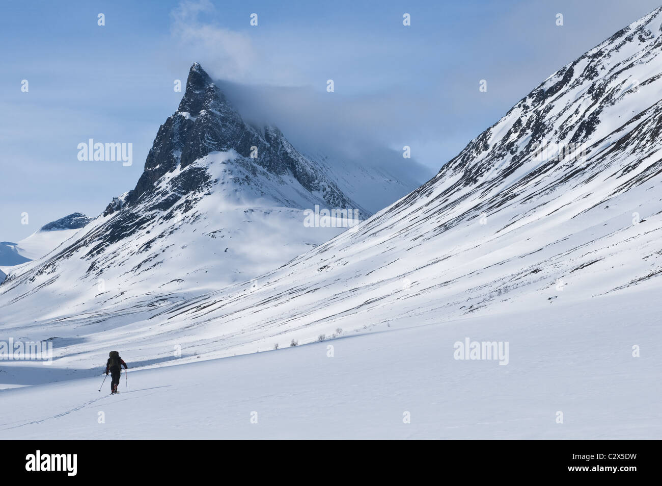 Crosscountry skiing in Sweden Stock Photo Alamy