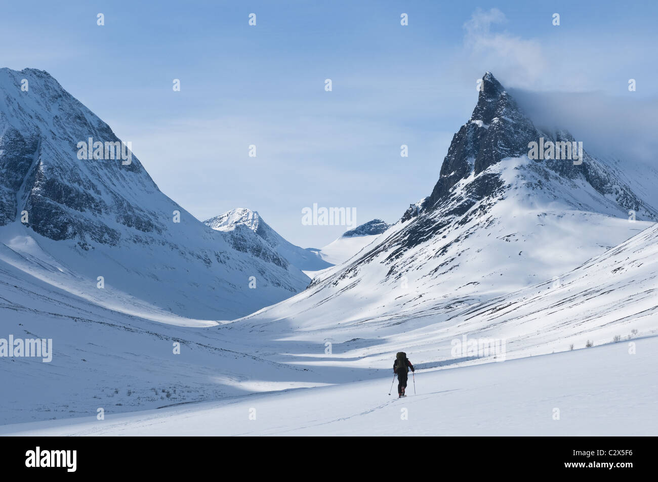 Crosscountry skiing in Sweden Stock Photo Alamy