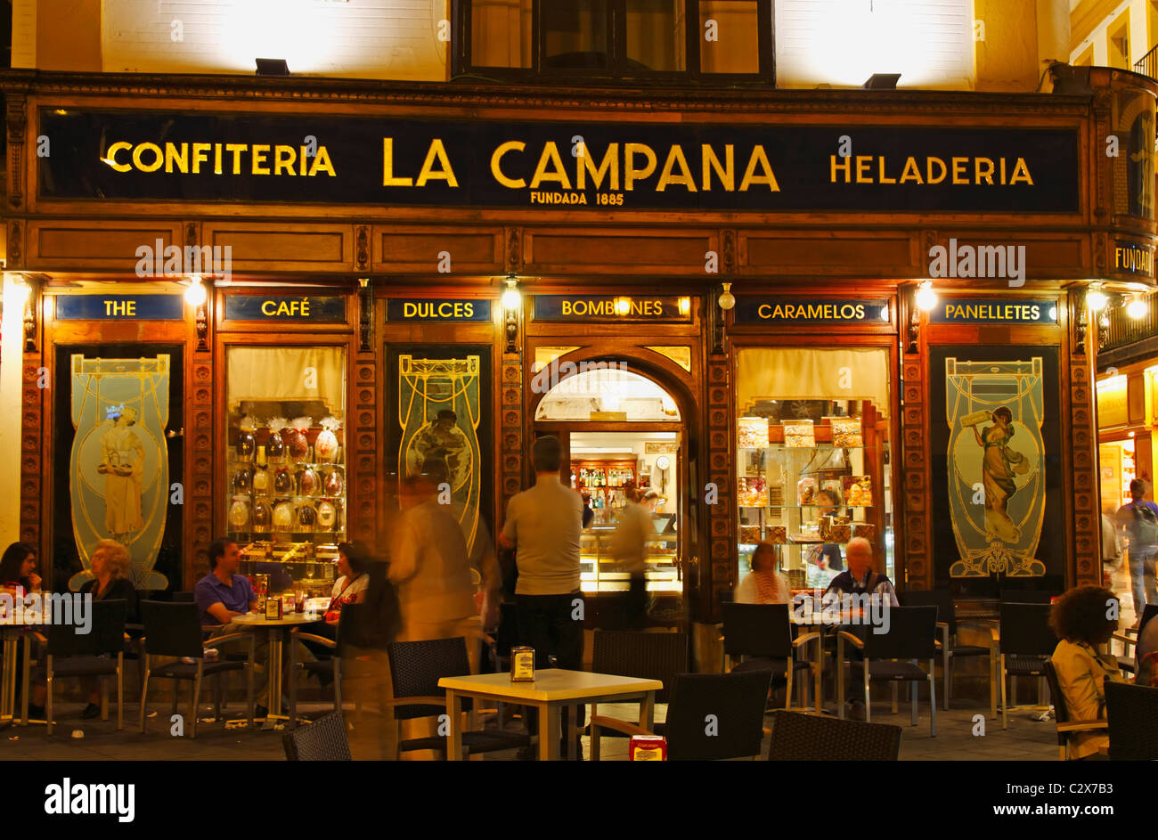 La Campana cafe in Barrio Santa Cruz in Seville, Andalusia, Spain Stock Photo