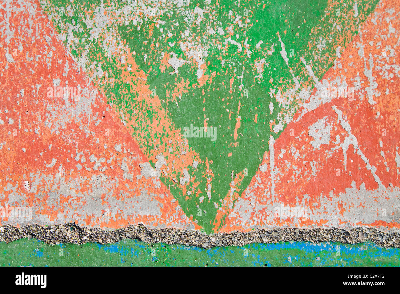 Distressed Paint On Concrete Wall Stock Photo Alamy