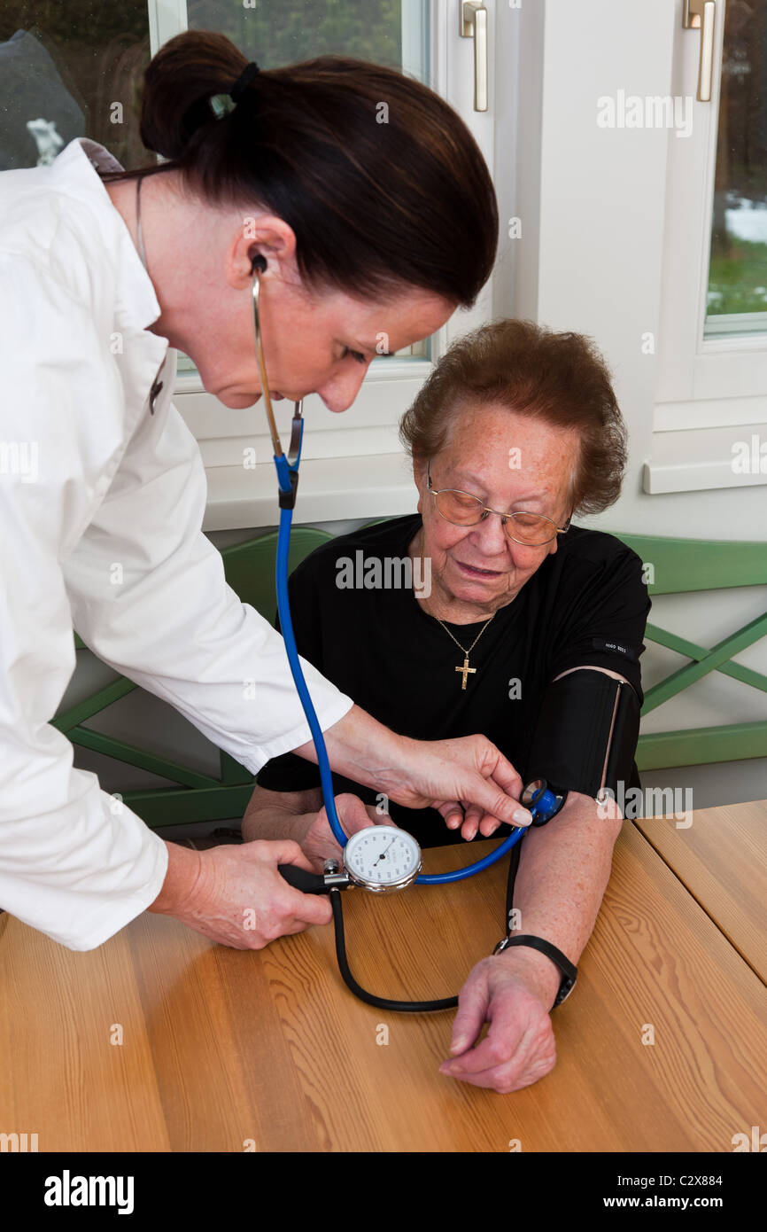 Blood pressure measurement Stock Photo