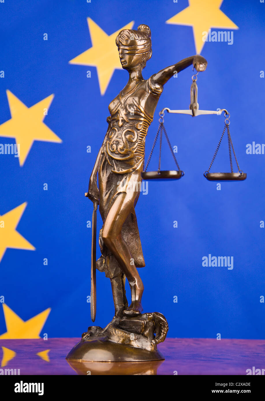 Gavel and EU flag Stock Photo