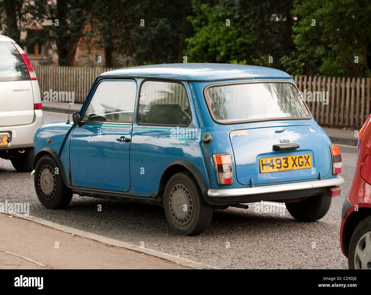 An old blue mini Stock Photo - Alamy