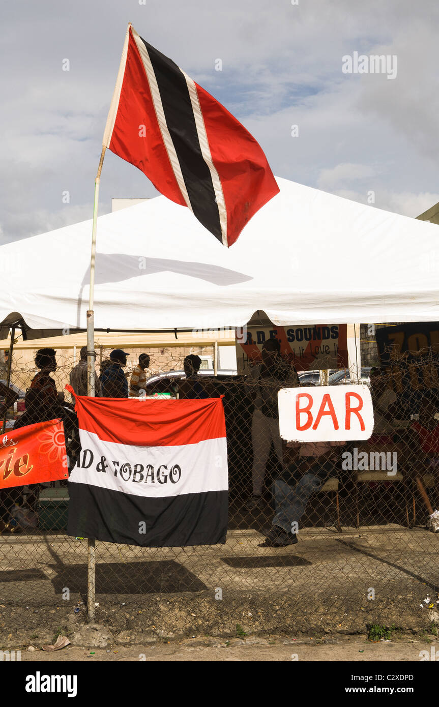 A makeshift bar in the Port of Spain carnival in Trinidad. Stock Photo