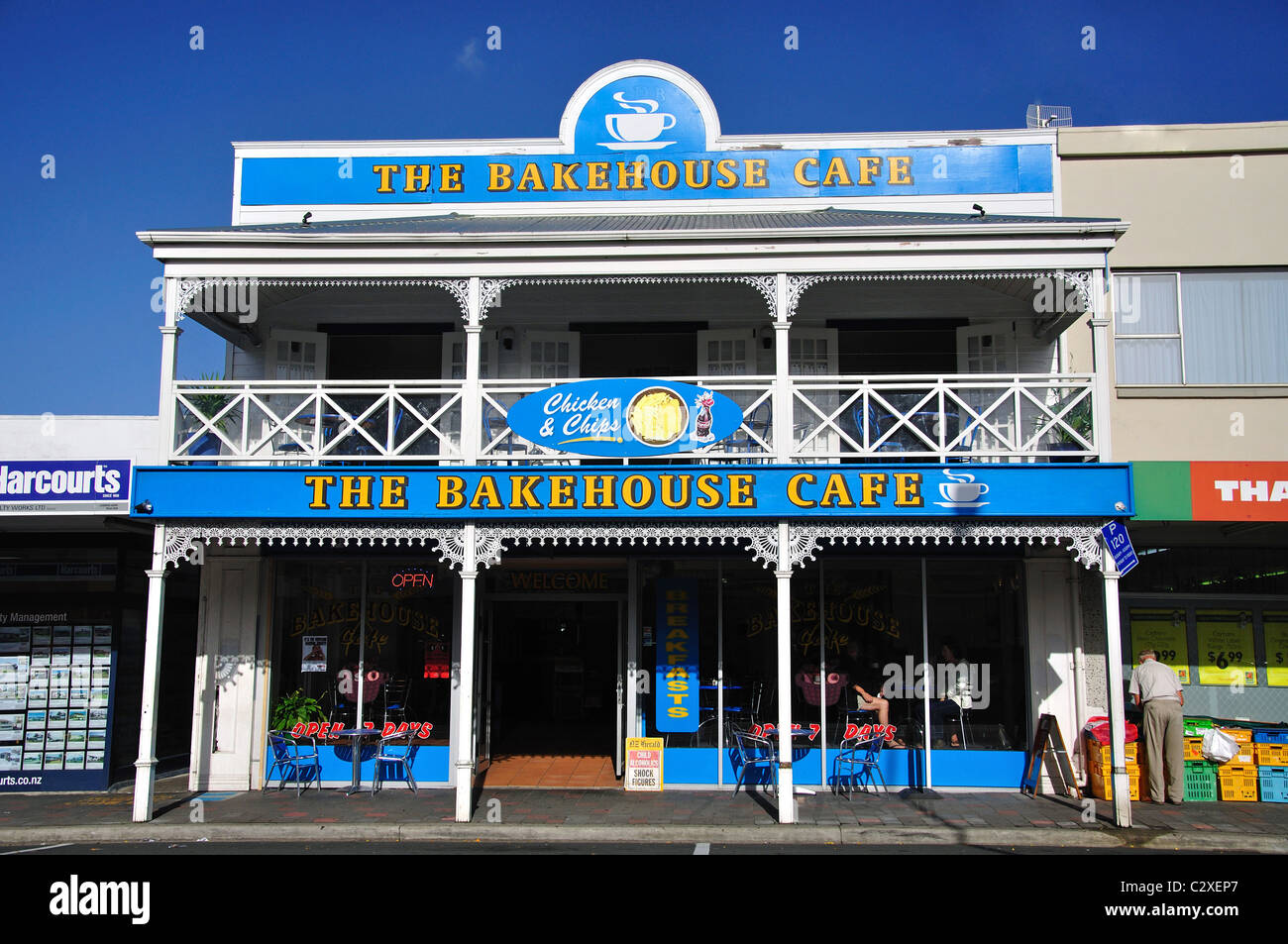 The Bakehouse Cafe, Pollen Street, Thames, Coromandel Peninsula Stock