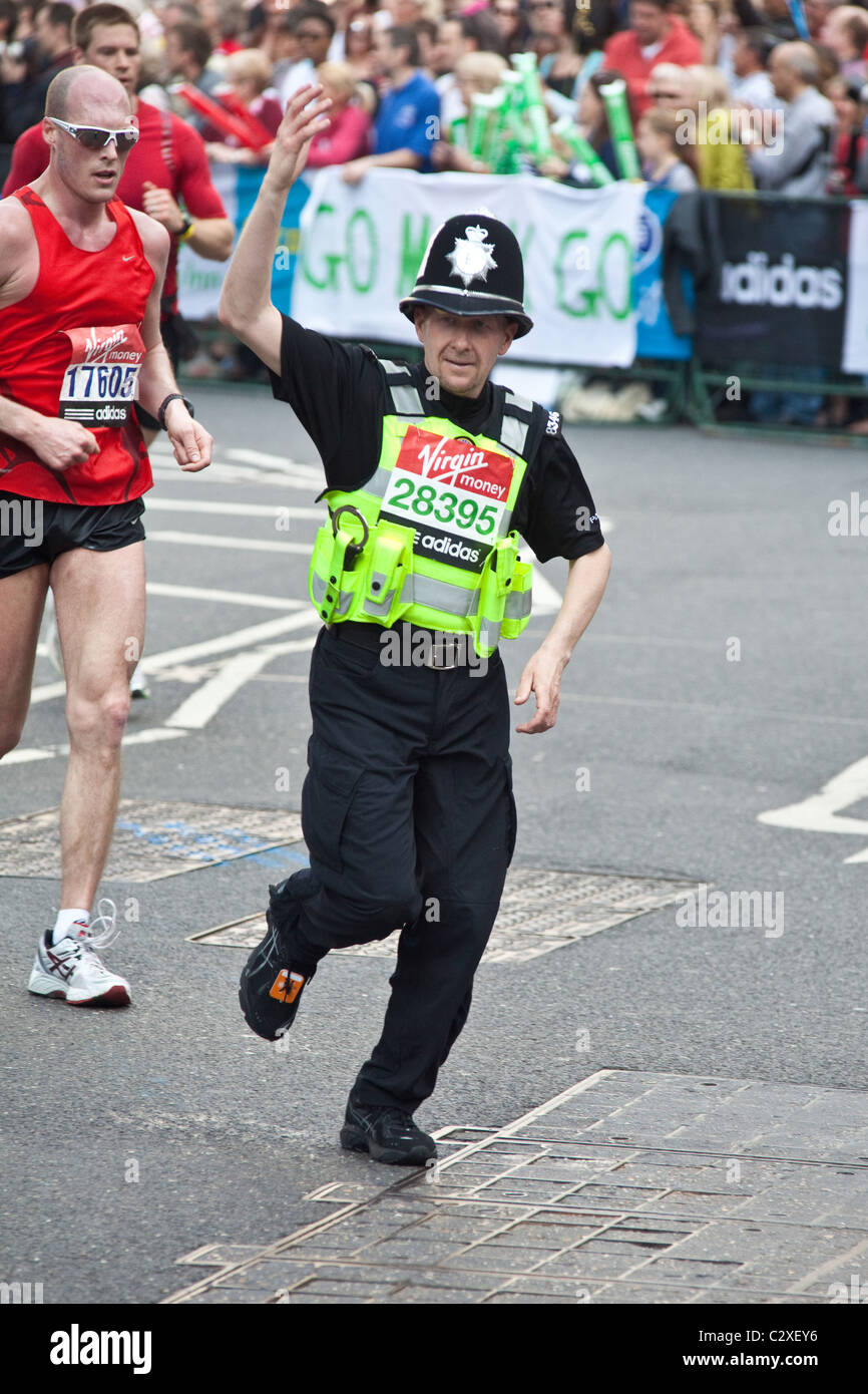 Fancy dress charity runners at the London marathon 2011, Canary Wharf