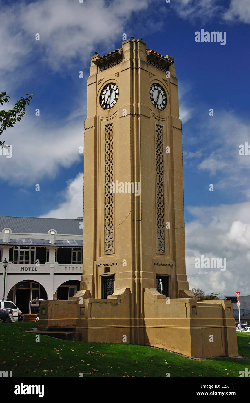 Clock Tower, Victoria Street, Cambridge, Waikato Region, North Island, New Zealand Stock Photo