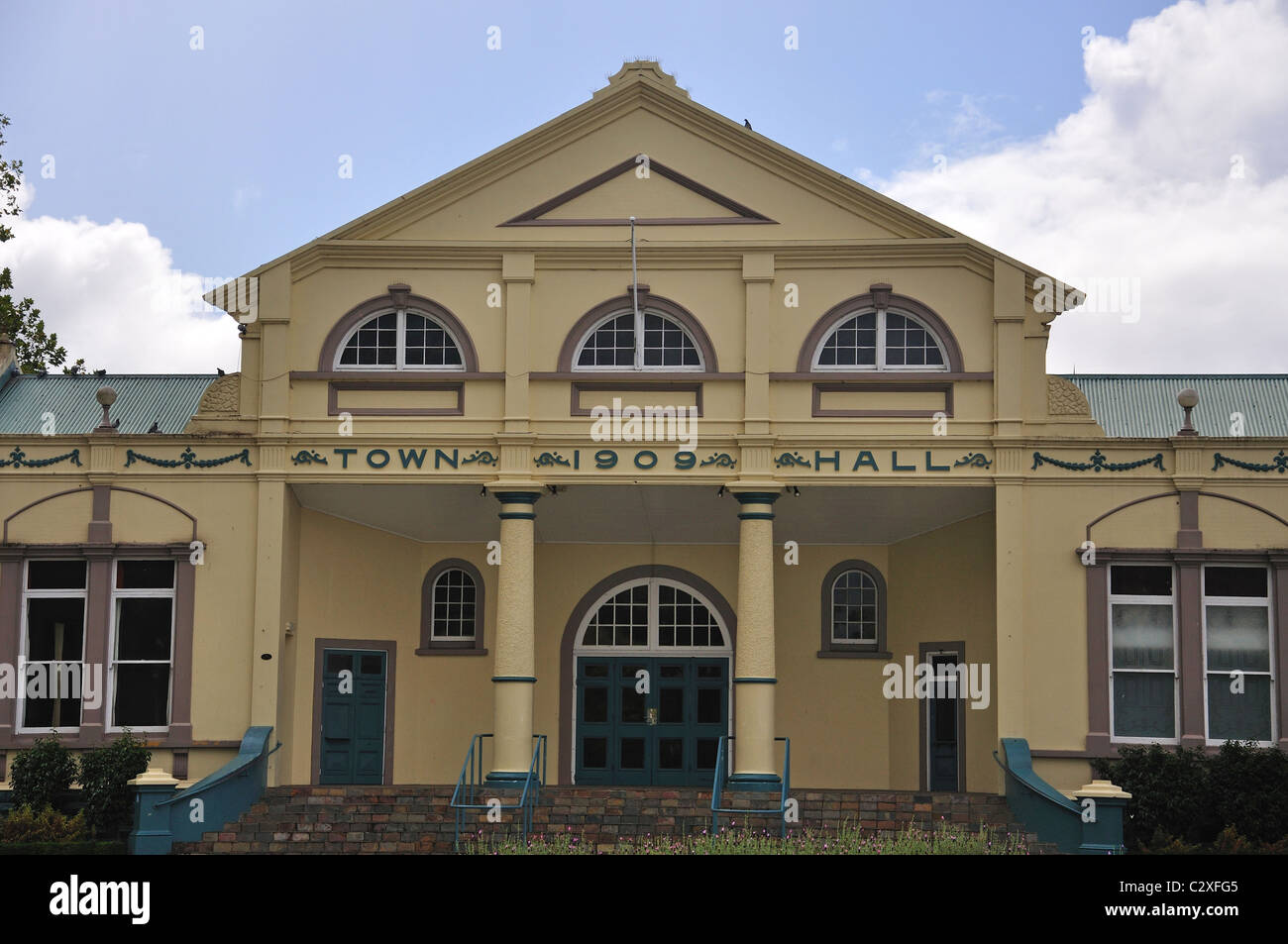 Cambridge Town Hall building, Victoria Street, Cambridge, Waikato Region, North Island, New Zealand Stock Photo