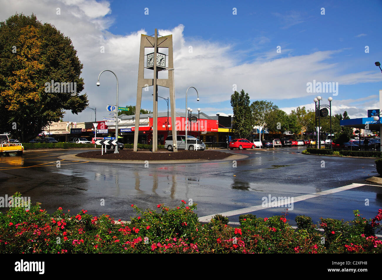 Clock tower, Broadway, Matamata, Waikato Region, North Island, New Zealand Stock Photo