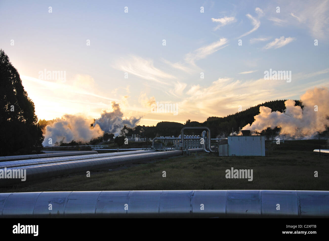 Wairakei Thermal Power Station, Wairakei, near Taupo, Waikato Region, North Island, New Zealand Stock Photo