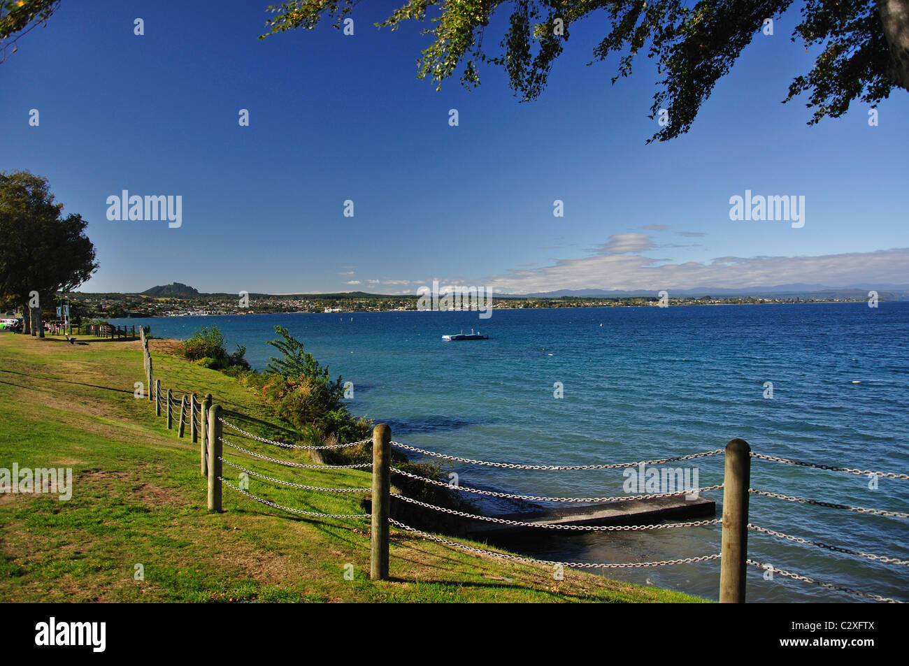 Lakeside view, Lake Taupo, Taupo, Waikato Region, North Island, New Zealand Stock Photo
