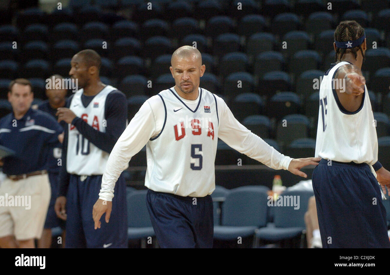 Player Jason Kidd The 08 Usa Basketball Men S National Team Practice During A Training Session For Beijing 08 Olympic Games Stock Photo Alamy