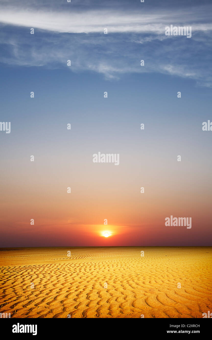 Sunset over the desert Stock Photo