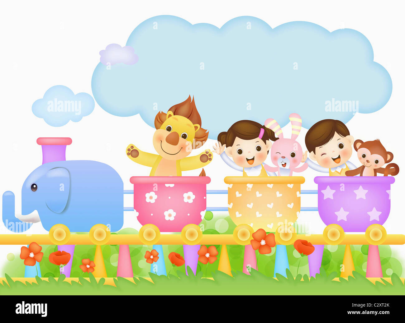  happy friends in kindergarten Stock Photo - Alamy 