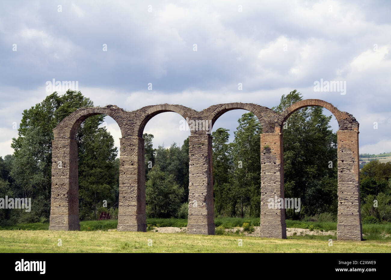 Aqueduct in Italy Stock Photo