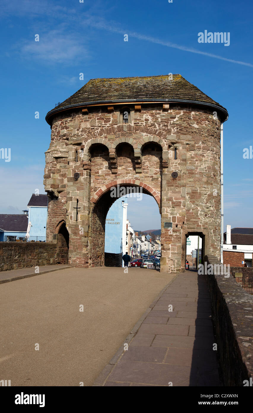 Monnow Bridge, Monmouth, Wales, UK Stock Photo