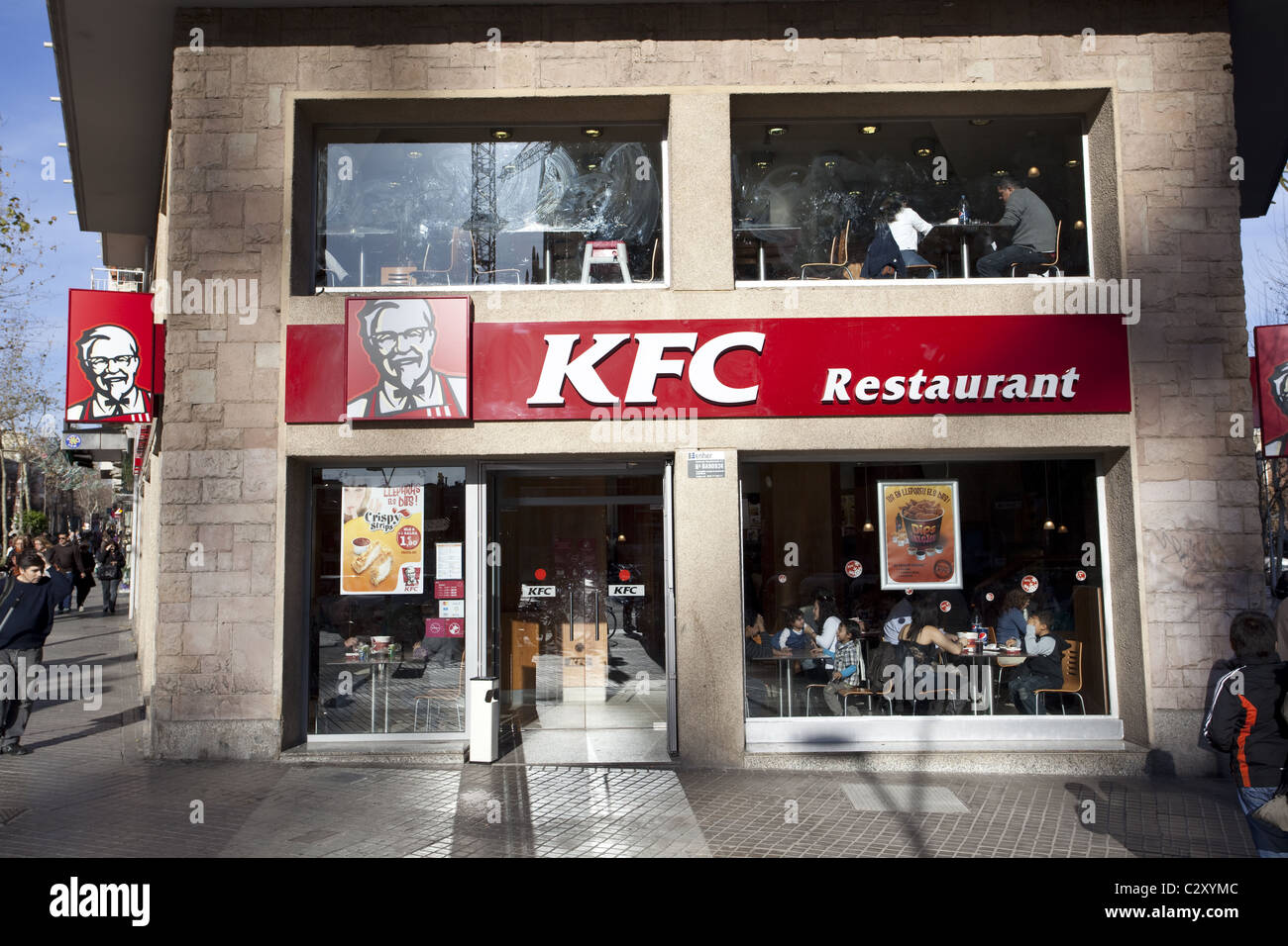 Kentucky Fried Chicken restaurant, near Sagrada Familia Stock Photo
